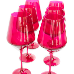 Estelle Colored Wine Stemware - Set of 6 {Viva Magenta (Our Fuchsia)}