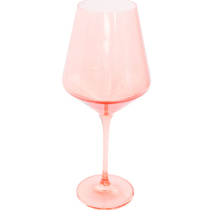 Estelle Colored Wine Stemware - Set of 6- Peach Fuzz {Our Coral Peach Pink}