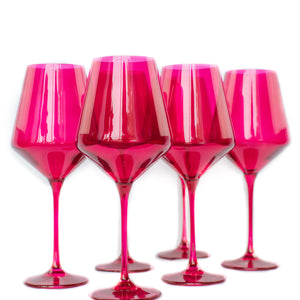 Estelle Colored Wine Stemware - Set of 6 {Viva Magenta (Our Fuchsia)}