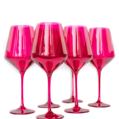 Estelle Colored Wine Stemware - Set of 6 {Viva Magenta (Our Fuchsia)}