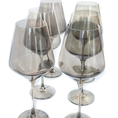 Estelle Colored Wine Stemware - Set of 6 {Gray Smoke}