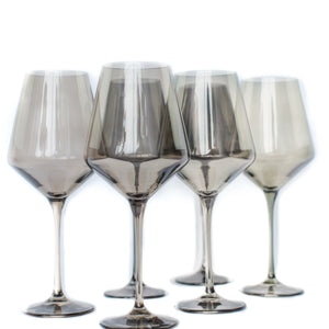 Estelle Colored Wine Stemware - Set of 6 {Gray Smoke}