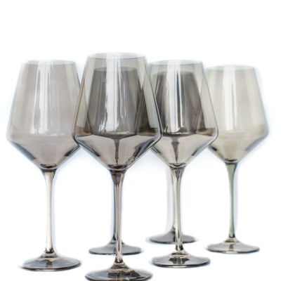 Estelle Colored Wine Stemware - Set of 6 {Gray Smoke}