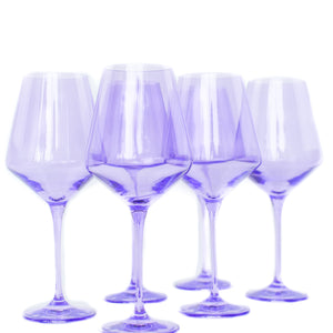 Estelle Colored Wine Stemware - Set of 6 {Lavender}