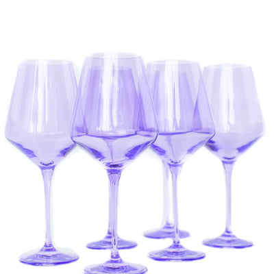 Estelle Colored Wine Stemware - Set of 6 {Lavender}