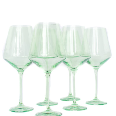 Estelle Colored Wine Stemware - Set of 6 {Mint Green}