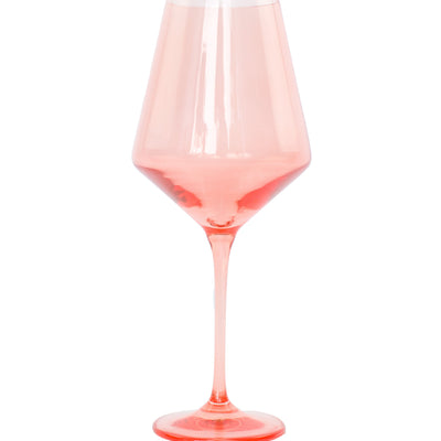Estelle Colored Wine Stemware - Set of 6- Peach Fuzz {Our Coral Peach Pink}