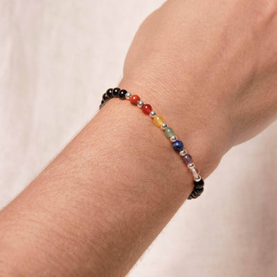 Black Onyx Seven Chakra Energy Bracelet