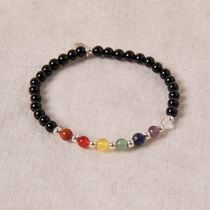 Black Onyx Seven Chakra Energy Bracelet