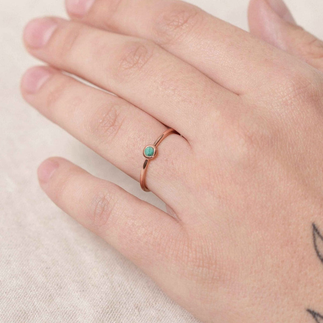 Genuine Malachite Silver, Gold or Rose Gold Ring