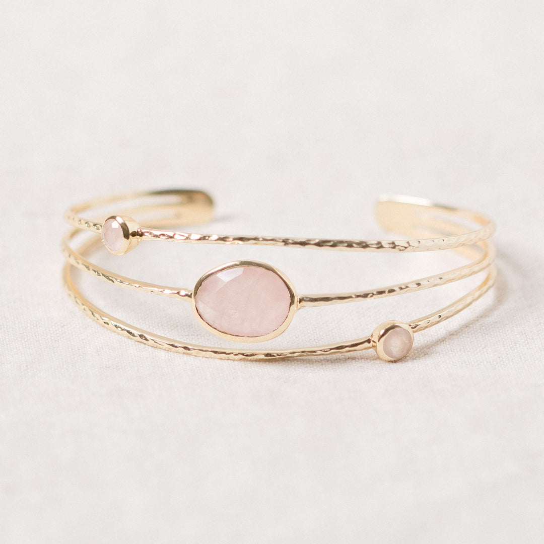 Rose Quartz Golden Bracelet