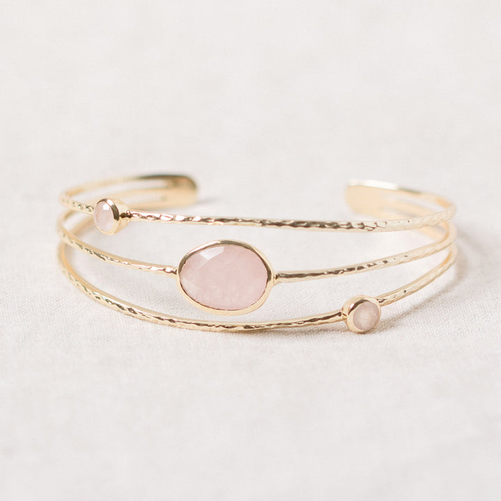 Rose Quartz Golden Bracelet