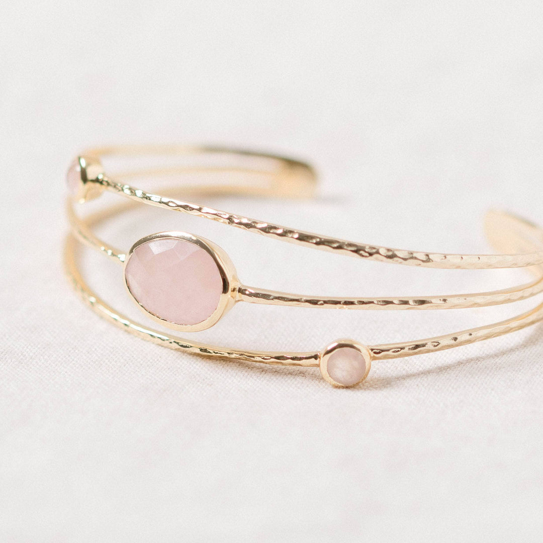 Rose Quartz Golden Bracelet