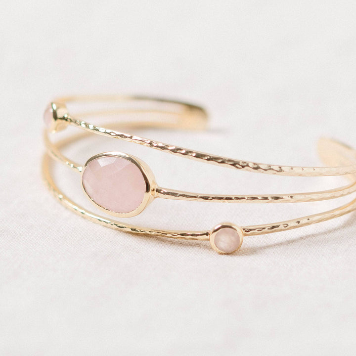 Rose Quartz Golden Bracelet