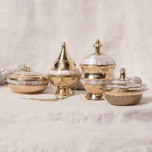 Brass Mother of Pearl Charcoal Burner Kit