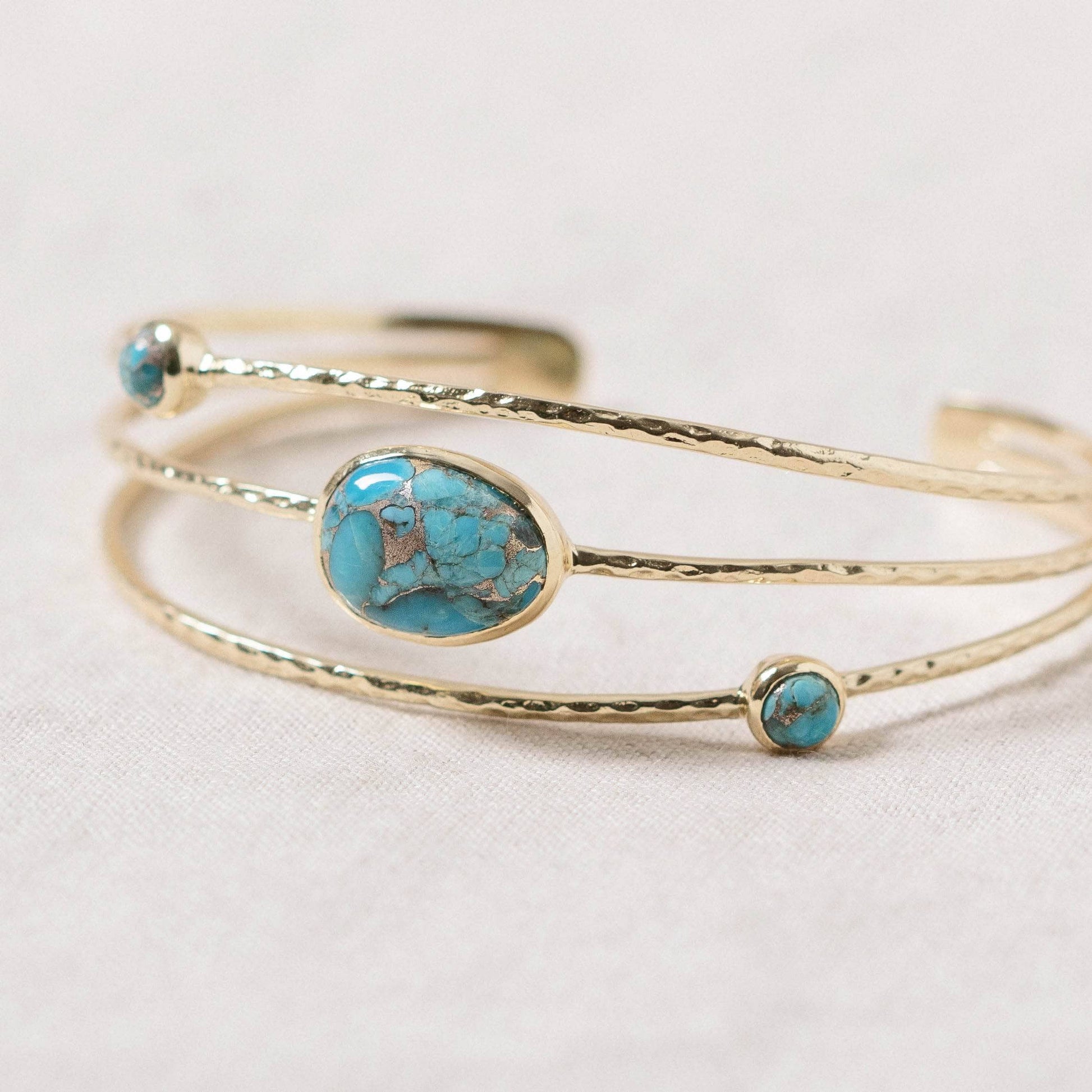 Genuine Turquoise Golden Bracelet