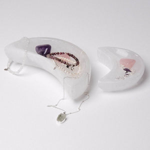 Selenite Moon Crystal Recharging Bowl