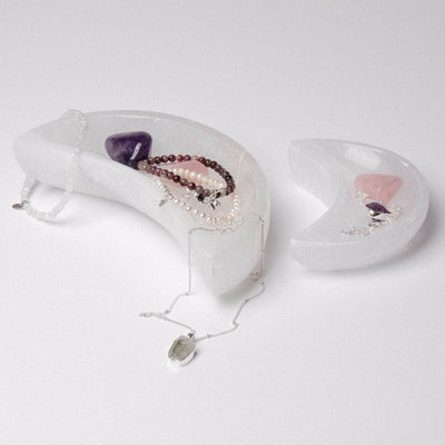Selenite Moon Crystal Recharging Bowl