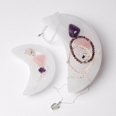 Selenite Moon Crystal Recharging Bowl