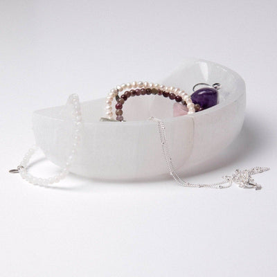 Selenite Moon Crystal Recharging Bowl