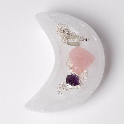Selenite Moon Crystal Recharging Bowl