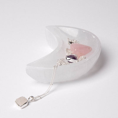 Selenite Moon Crystal Recharging Bowl