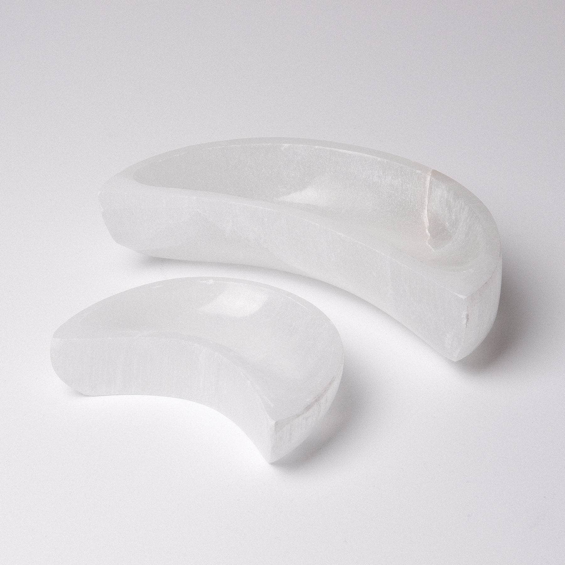 Selenite Moon Crystal Recharging Bowl