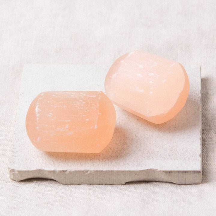 Peach Selenite Stone Set