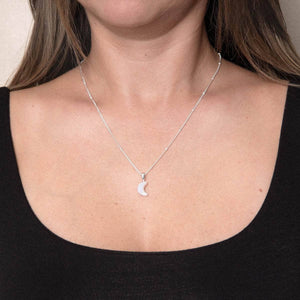 Crescent Moon Raw Gemstone Necklace