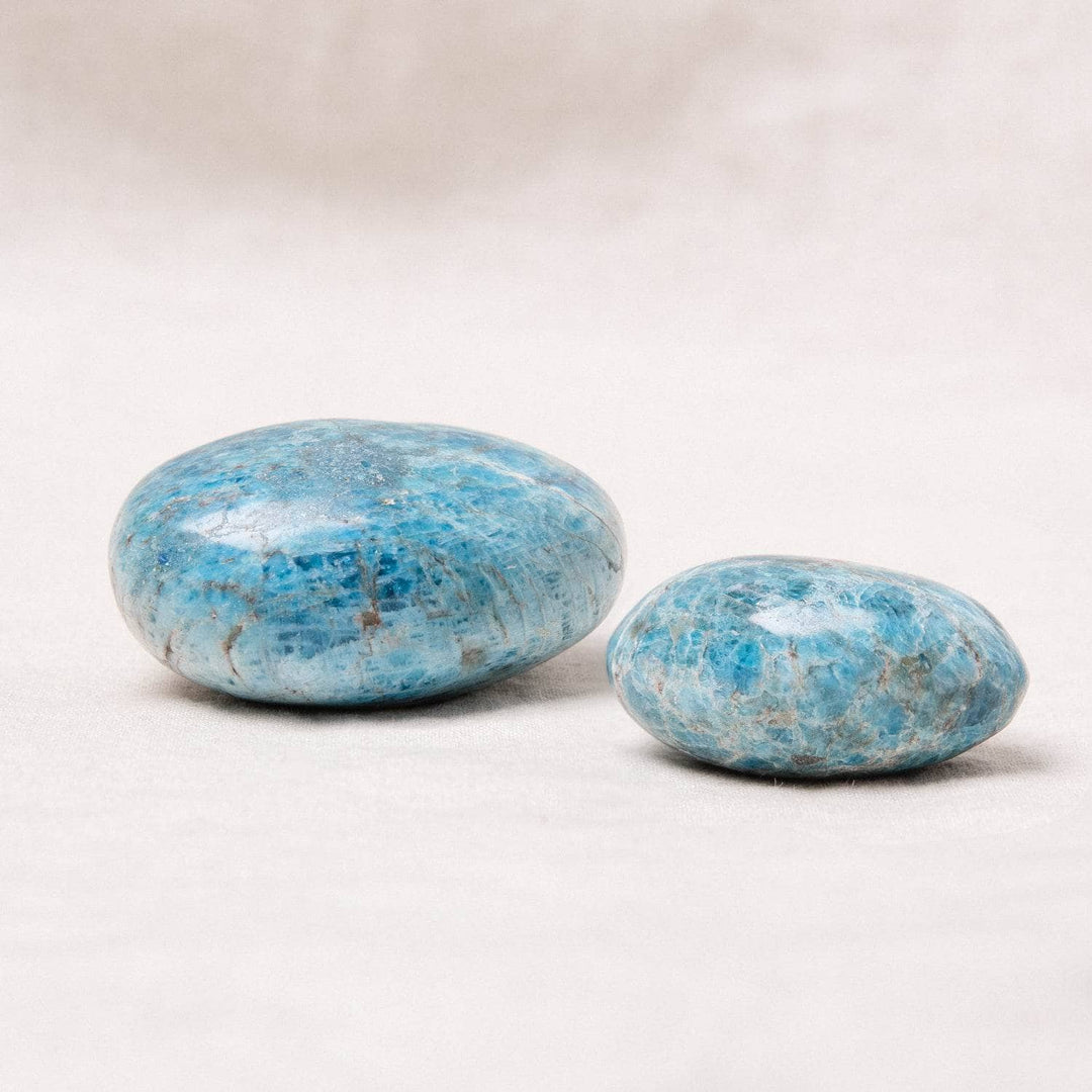 Blue Apatite Palm Stone - AAA Premium Quality