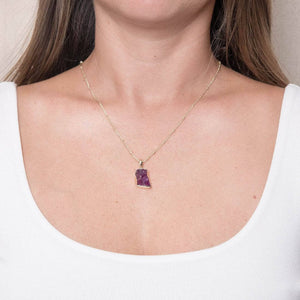 Amethyst Raw Crystal Necklace