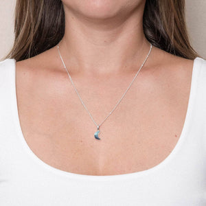 Crescent Moon Raw Gemstone Necklace