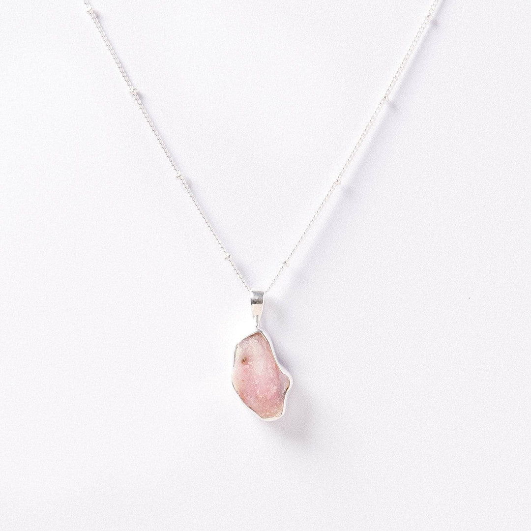 Pink Opal Raw Crystal Necklace