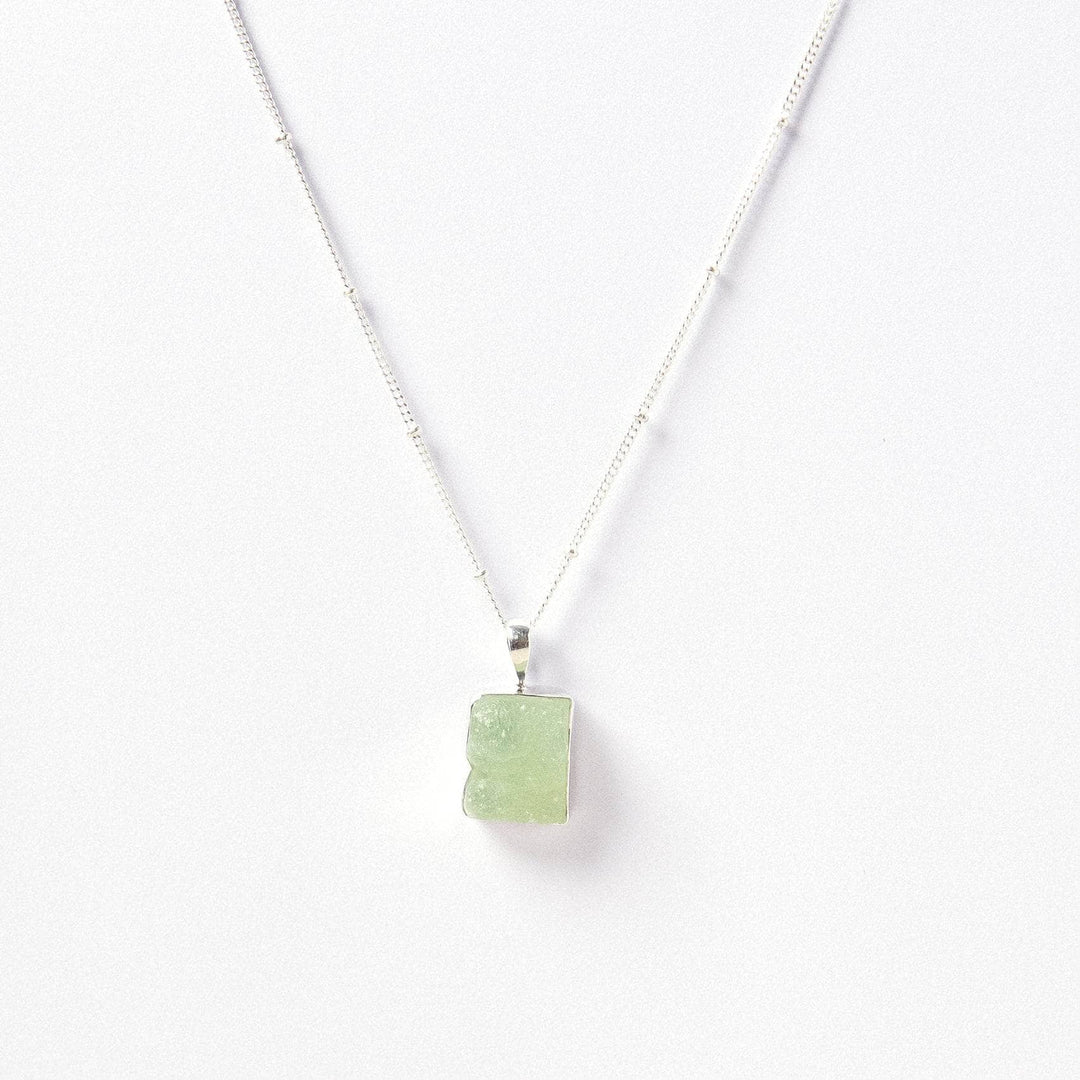 Prehnite Raw Crystal Necklace