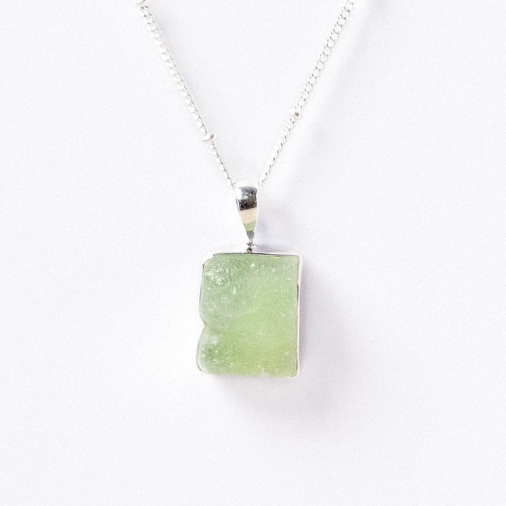 Prehnite Raw Crystal Necklace