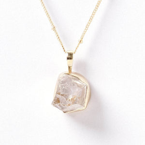 Clear Quartz Raw Crystal Necklace