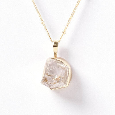 Clear Quartz Raw Crystal Necklace