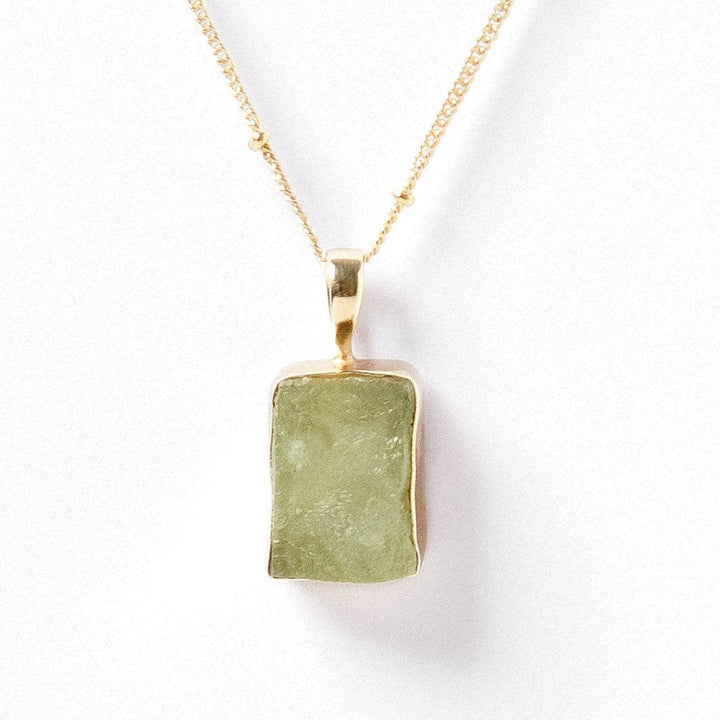 Prehnite Raw Crystal Necklace