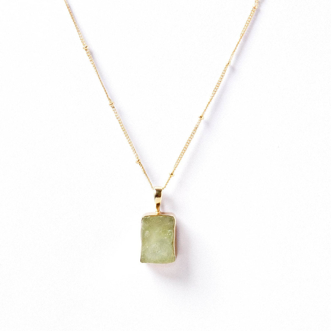 Prehnite Raw Crystal Necklace