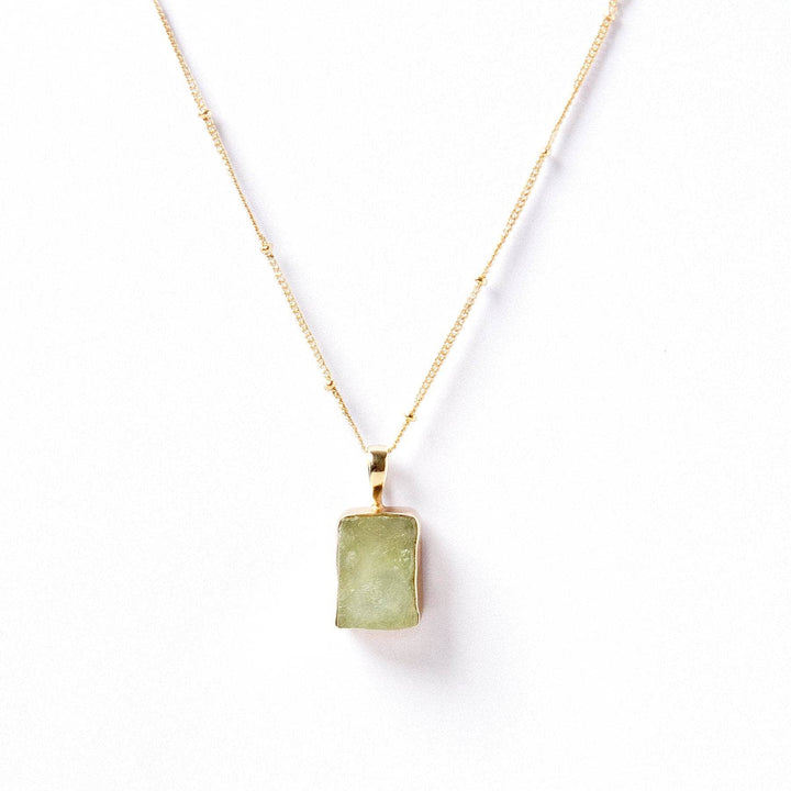 Prehnite Raw Crystal Necklace