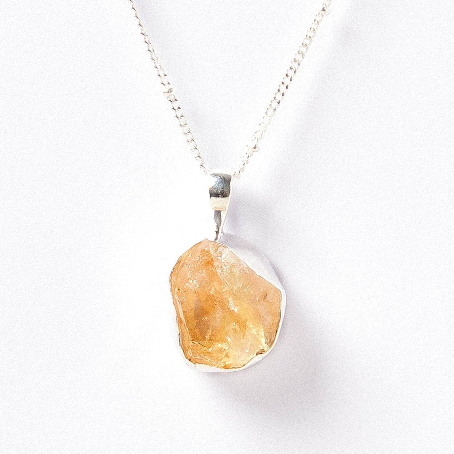 Genuine Citrine Raw Crystal Necklace
