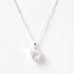 Clear Quartz Raw Crystal Necklace