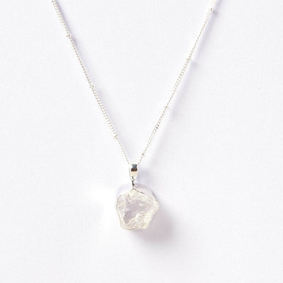 Clear Quartz Raw Crystal Necklace