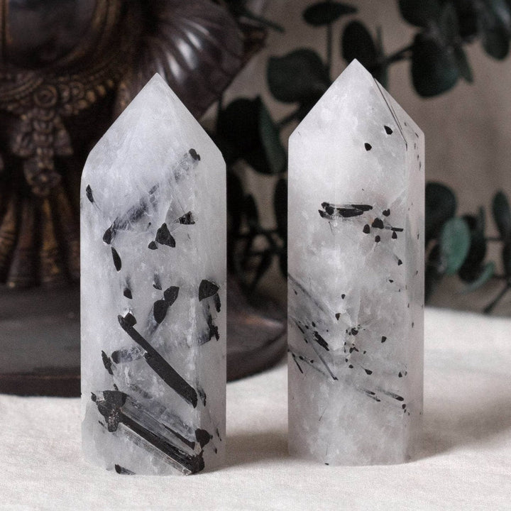 Black Rutilated Quartz Tower - AAA Premium Quality