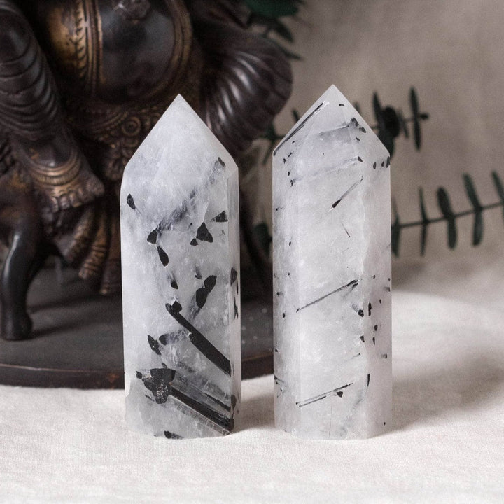 Black Rutilated Quartz Tower - AAA Premium Quality