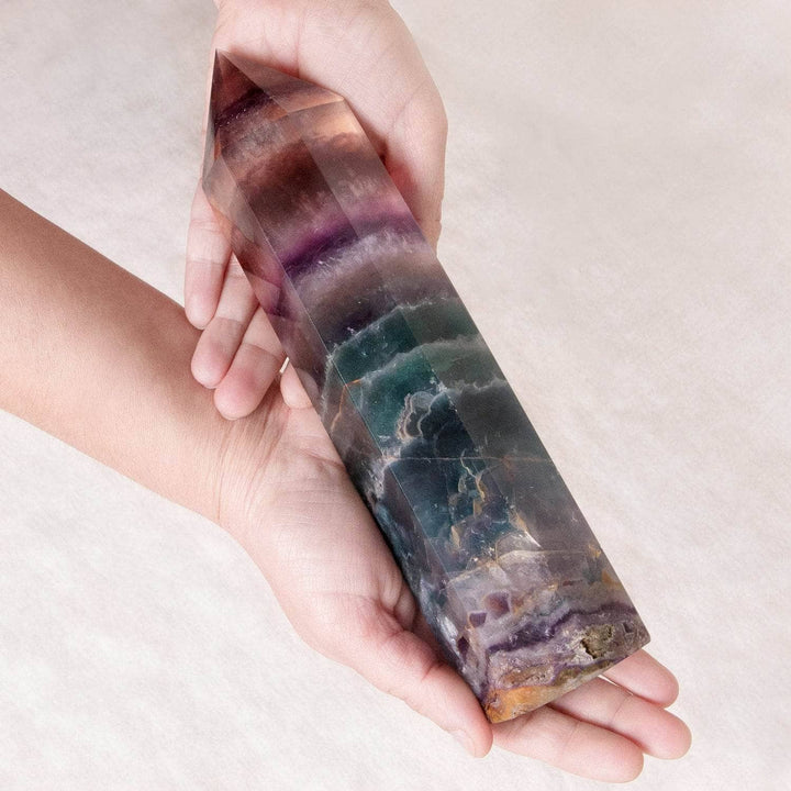 Rainbow Fluorite Obelisk - Large - AAA Premium Quality