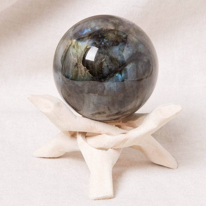 Labradorite Blue Flame Sphere with Tripod - AAA Premium Quality