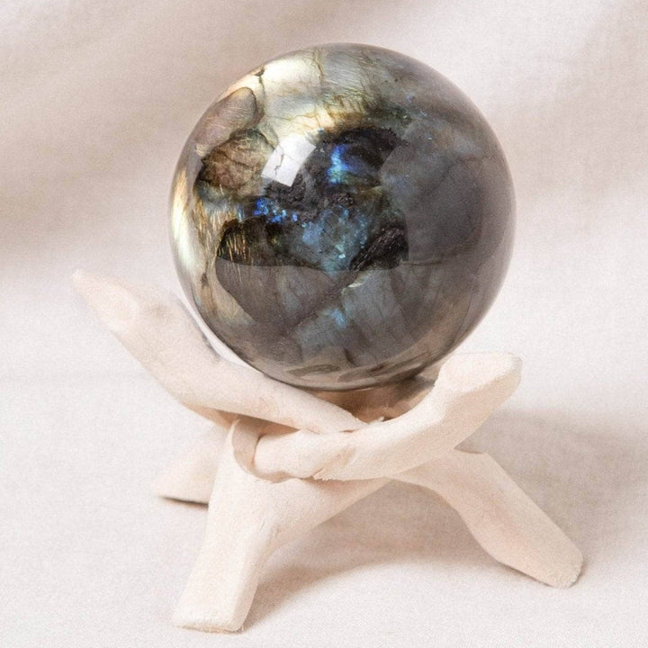 Labradorite Blue Flame Sphere with Tripod - AAA Premium Quality