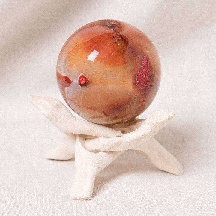 Carnelian Sphere with Tripod - AAA Premium Quality