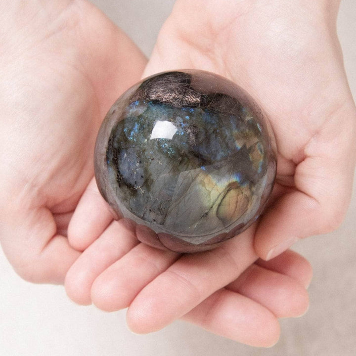 Labradorite Blue Flame Sphere with Tripod - AAA Premium Quality